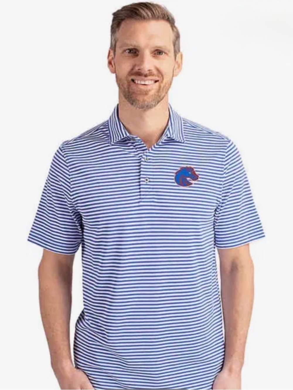 NWT! Men's Boise State Broncos Virtue Featherlight Pique Polo Small Golf Shirt